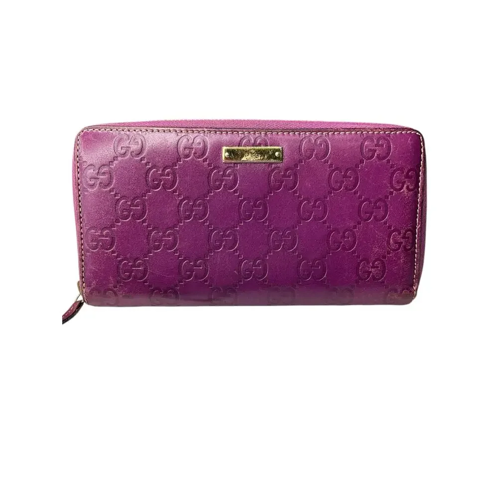 G1. Gucci Guccissima Purple Continental  Wallet